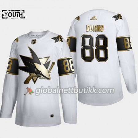 San Jose Sharks Hockeydrakt Brent Burns 88 Adidas 2019-2020 Golden Edition Hvit Authentic - Barn